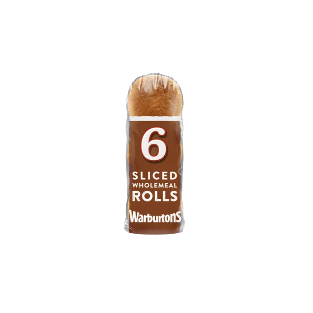 Warburtons 6 Sliced Wholemeal Rolls